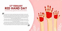 Ilustração vetorial para o dia da mão vermelha ou o dia internacional ...