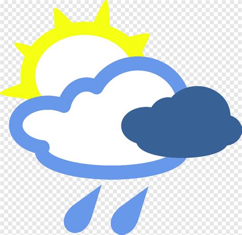 Clipart Simbol Cuaca Simbol Untuk Berjemur Dengan Awan Cuaca Buruk Dan Hujan Vektor Gambar