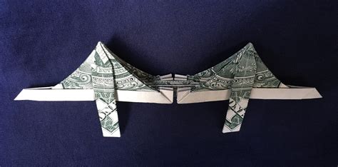 Real One Dollar Bill Origami Bridge Model Money Art Etsy