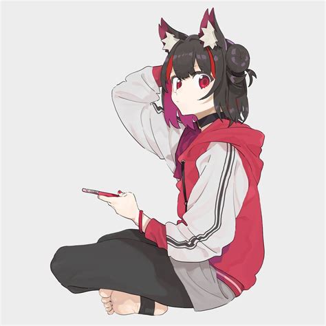 Pin By Xuânˆˆ On Beautiful Fanart Anime ⚈ ̫ ⚈ Anime Wolf Girl Cat
