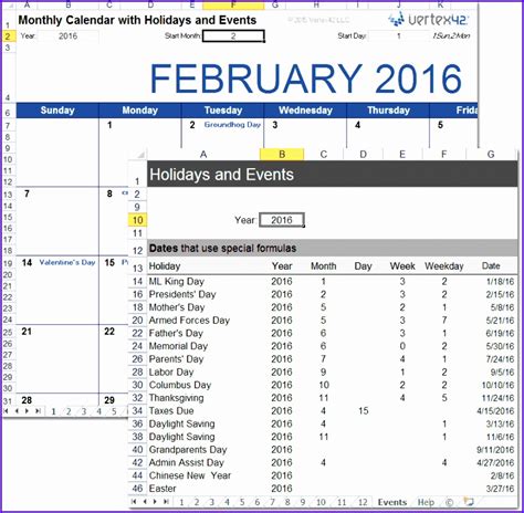 Calendar Templates By Vertex42 Example Calendar Printable