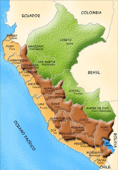 Mapa De Perú Dividido Por Regiones