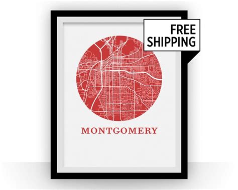 Montgomery Map Print City Map Poster Etsy