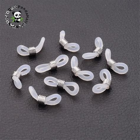 Eyeglass Holders Glasses Rubber Loop Ends With Iron Findings Platinum 20x5mm In Jewelry