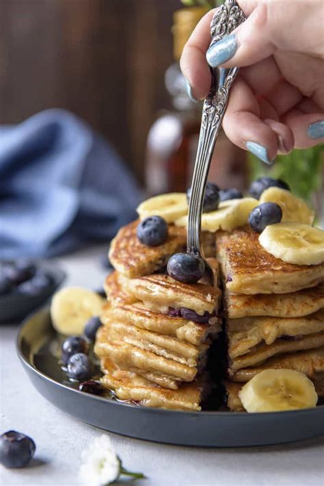 Blueberry Banana Pancakes The Crumby Kitchen