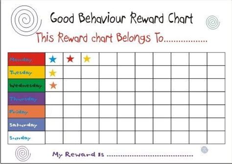 Sticker Chart Reward Chart Star Chart For Girl Good Behaviour Chart For