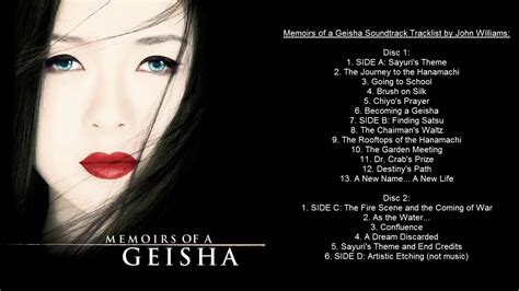 Memoirs Of A Geisha Soundtrack Tracklist By John Williams Youtube