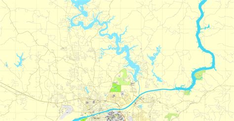 Tuscaloosa Alabama Us Printable Vector Street City Plan