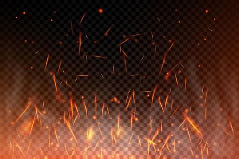 Premium Vector Realistic Fire Sparks Background On A Transparent