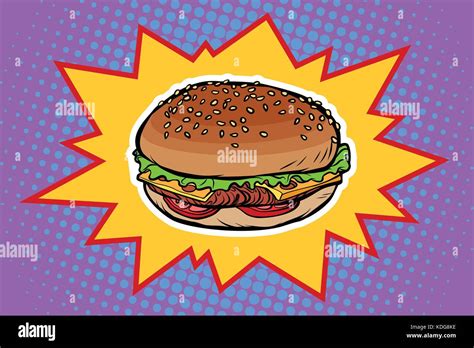 Burger Pop Art Stock Vector Images Alamy