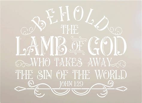 Lamb Of God John 129 Stencil Studior12 Christian Faith Bible Verse