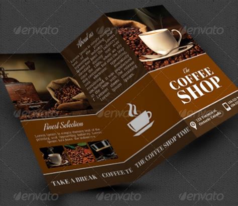 coffee shop brochure templates  ms word psd eps apple pages publisher ai