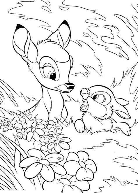 Hier gibt es immer die schönsten bilder zum ausmalen. Bambi With Thumper Coloring Pages | Bunny coloring pages ...