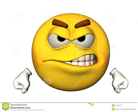 3d Angry Emoticon Stock Image Image 14427771