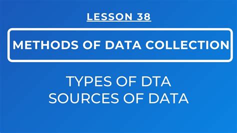 Lesson 38 Methods Of Data Collection Types Of Data Sources Of
