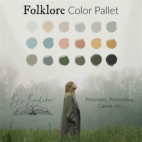 Folklore Color Pallet Boho Palette Procreate Blues Bronze Pink Tones