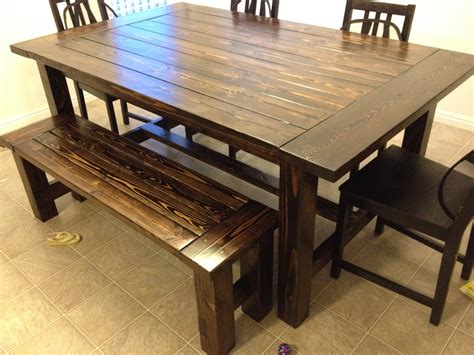 Ana White Farmhouse Table And Bench Diy Projects