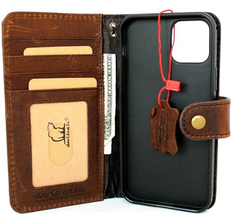Genuine Full Leather Case For Apple Iphone 12 Pro Wallet Vintage Cover