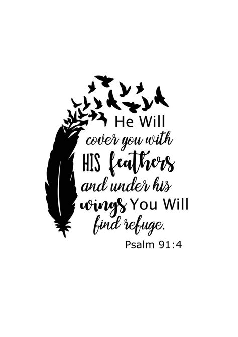 Psalm 914 He Will Cover You With Feathers Svg Svg File Png Etsy