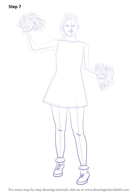 How To Draw A Cheerleader Girl Other Occupations Step By Step