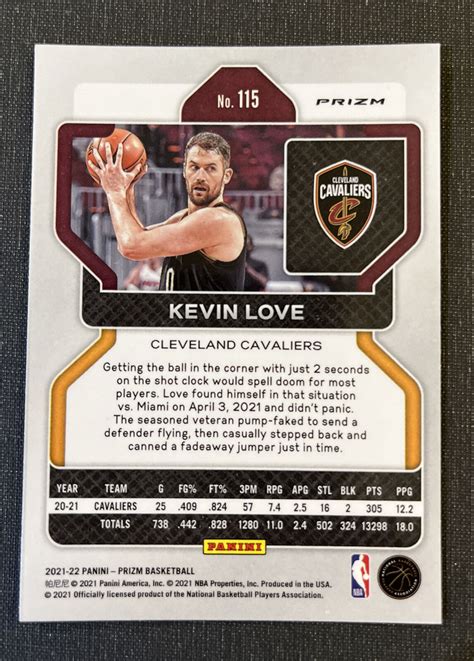 Kevin Love Green Prizm Cleveland Cavaliers Sp Short Print