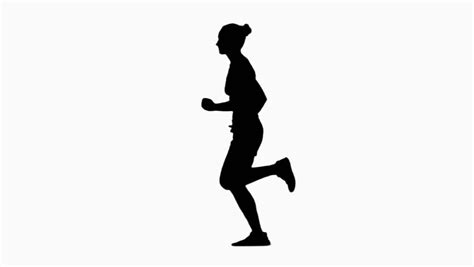 Animated Silhouette Loop Of A Man Running On A White Background