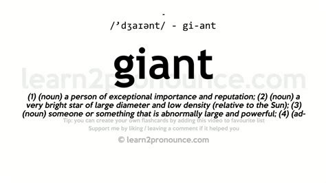 Pronunciation Of Giant Definition Of Giant Youtube