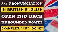 /ʌ/ Open Mid Back Unrounded Vowel Pronunciation in British English with ...