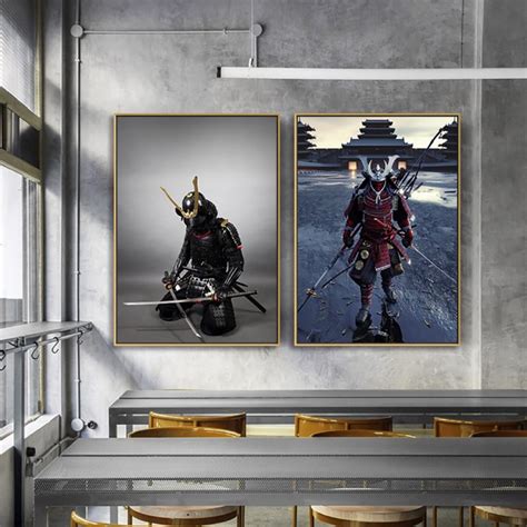 Waliicorners Canvas Picture Home Decoration Japanese Samurai Sword