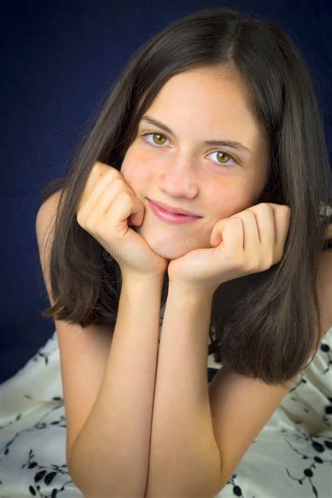 Portrait Of Beautiful Teenage Girl Smiling Stock Photo Image Of Teen