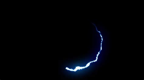 Animated Blue Lightning Bolt Flight On Black Background Seamless Loop