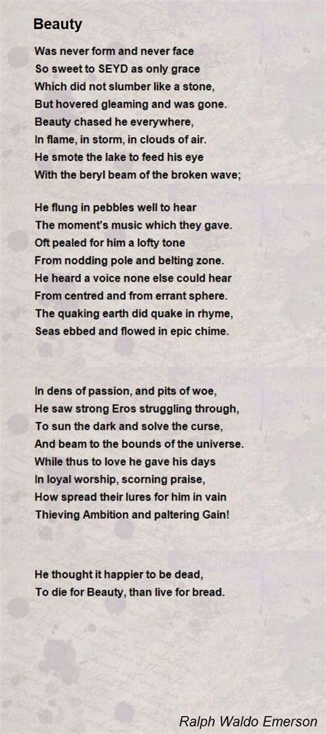 Beauty Poem By Ralph Waldo Emerson Poem Hunter