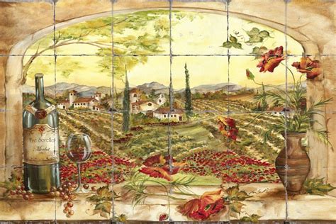 Printed Tile Iii Tuscan Art Tile Murals Art