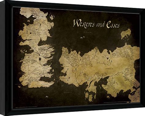 Game Of Thrones Westeros And Essos Antique Map Framed Poster Buy At