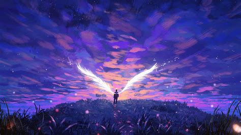 Wallpaper Artwork Fantasy Art Wings Sky Clouds 1600x901 Jnb