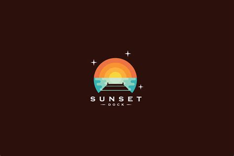 Sunset Dock Logo Branding And Logo Templates ~ Creative Market