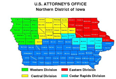 Northern District Of Iowa Northern District Of Iowa Map