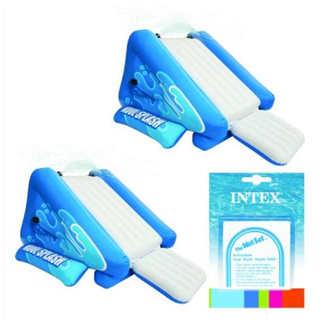 Intex Inflatable Swimming Pool Water Slide Blue 2 Pack And Intex Repair Kit 1 Piece Kroger