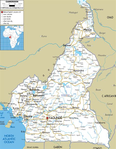 Large Detailed Road Map Of Cameroon Cameroun Large Detailed Road Map