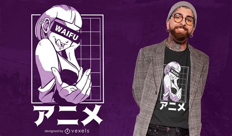 Anime Girl Japanese Character T Shirt Design Vector Download