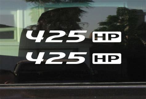 425 Hp Horsepower Vinyl Decal Sticker Pair Ebay