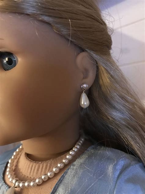 Pearl Earring Dangles For 18 Inch American Girl Dolls Etsy Pearl