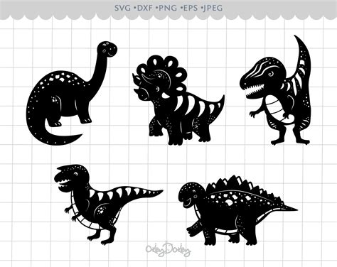 Cute Dinosaur Svg Dinosaur Wall Art Vector Dinosaur Clipart Etsy