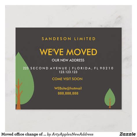 Moved Office Change Of Address Weve Moved Announcement Postcard