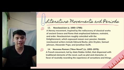 Literary Periods And Movements Group 1 F2f Youtube