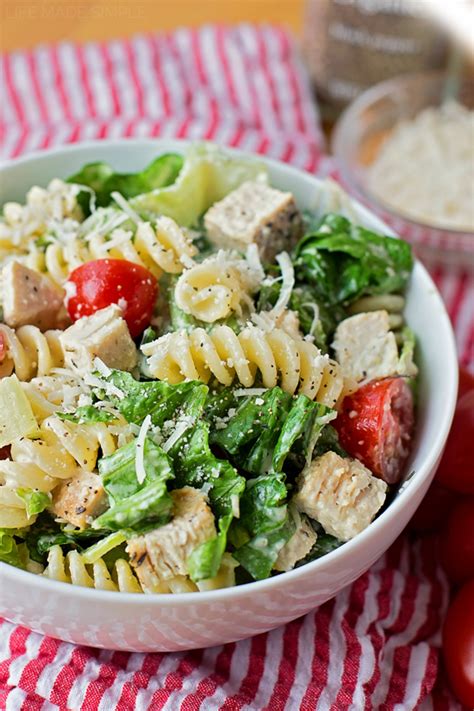 Chicken Caesar Pasta Salad Life Made Simple