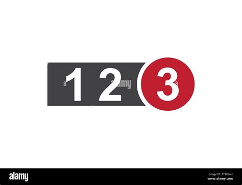 Number 1234 Icon Logo Design Vector Template Red And Black Number 1234