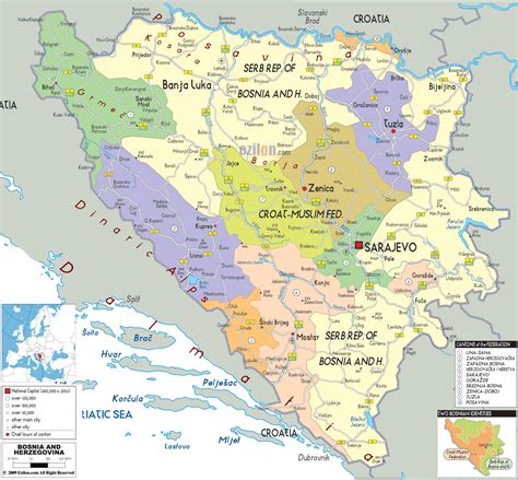 Bosnia Herzegovina Peta Geografis Bosnia Herzegovina