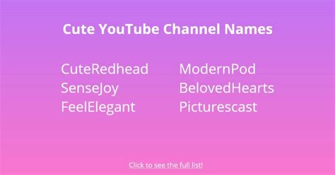 270 Good Cool And Cute Youtube Channel Names Followchain
