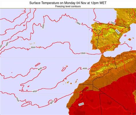 Canary Islands Spain Surface Temperature On Wednesday 16 Nov At 12pm Wet